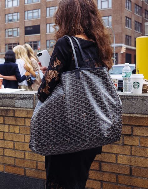 dark grwwn goyard street style|This Goyard Bag Is the Standard for a Luxury Street Style Tote.